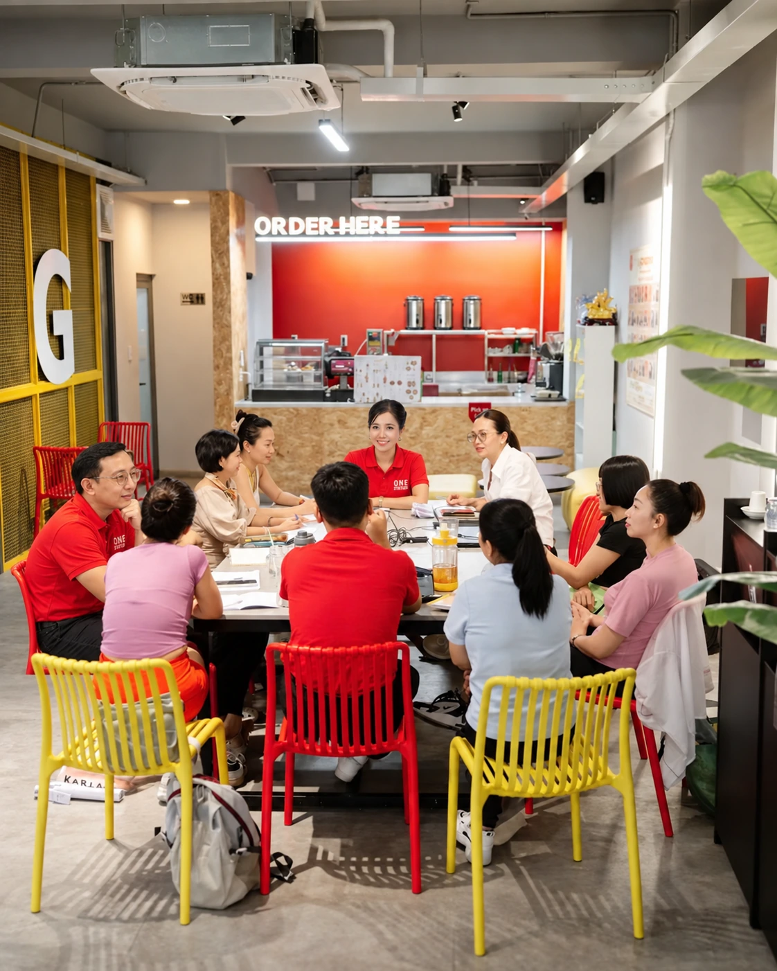 Đội ngũ ONE STATION họp bàn về mô hình fitness studio và vận hành