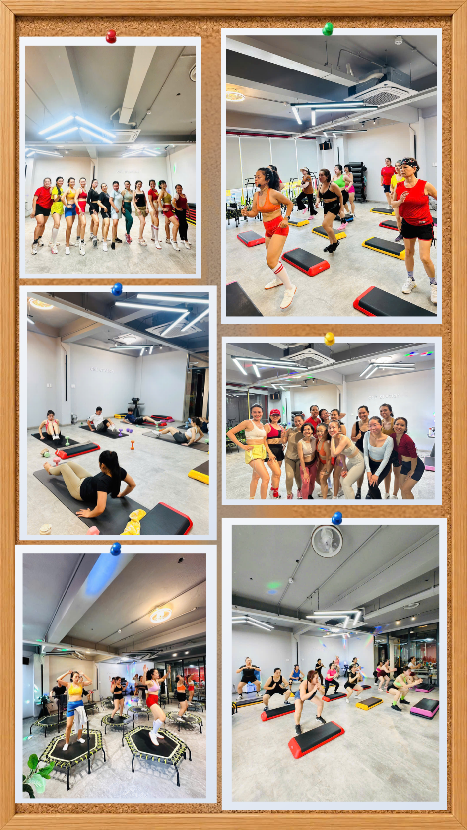 Bảng ảnh hoạt động Gym, Jumping, Step tại ONE STATION